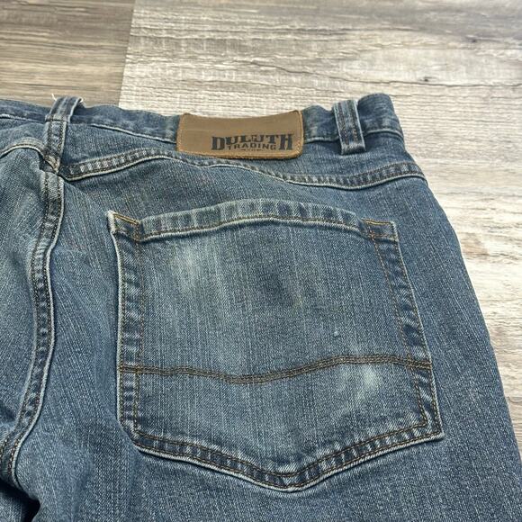 Duluth Trading Flex Weekender Dark Wash Blue Mens 30x30 Trim Fit Denim Jeans - Picture 5 of 16